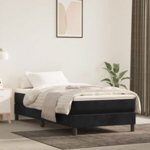 Pocket Spring Bed Mattress Medium Black 106x203x20 cm King Single Size Velvet