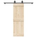 Sliding Door Hardware Kit 183 cm Steel Black