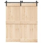Sliding Door Hardware Kit 183 cm Steel Black