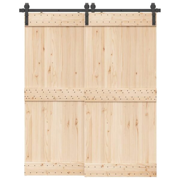 Sliding Door Hardware Kit 183 cm Steel Black