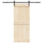 Sliding Door Hardware Kit 183 cm Steel Black
