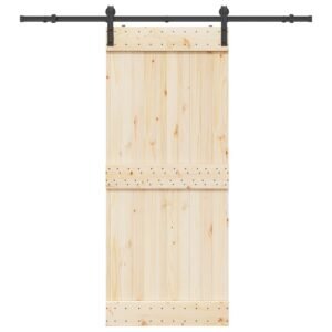Sliding Door Hardware Kit 183 cm Steel Black