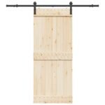Sliding Door Hardware Kit 200 cm Steel Black