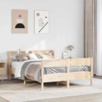 Bed Frame without Mattress 135x190 cm Solid Wood Pine