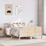 Bed Frame without Mattress 150x200 cm Solid Wood Pine