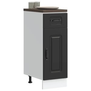 Kitchen Base Cabinet "Kalmar" Black Engineered Wood