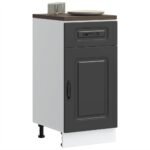 Kitchen Base Cabinet "Kalmar" Black Engineered Wood