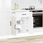 Kitchen Base Cabinet "Kalmar" High Gloss White Engineered Wood