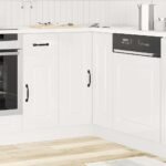 Kitchen Corner Base Cabinet "Kalmar" High Gloss White Engineered Wood