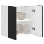Kitchen Wall Cabinet "Kalmar" Black Engineered Wood