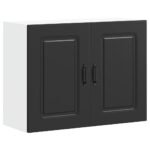 Kitchen Wall Cabinet "Kalmar" Black Engineered Wood