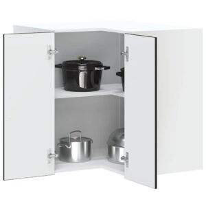 Kitchen Wall Corner Cabinet "Kalmar" Black Engineered Wood