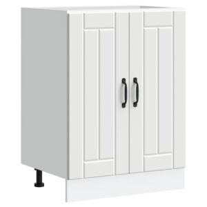 Sink Base Cabinet Lucca White Engineered Wood