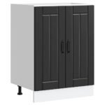 Sink Base Cabinet "Lucca" Black Engineered Wood