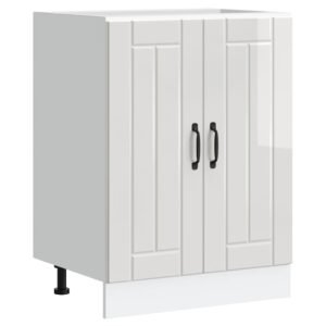 Sink Base Cabinet "Lucca" High Gloss White Engineered Wood