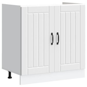 Sink Base Cabinet Lucca White Engineered Wood