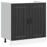 Sink Base Cabinet "Lucca" Black Engineered Wood