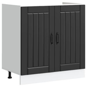 Sink Base Cabinet "Lucca" Black Engineered Wood