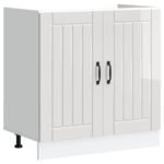 Sink Base Cabinet "Lucca" High Gloss White Engineered Wood