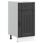 Kitchen Base Cabinet "Lucca" Black Engineered Wood