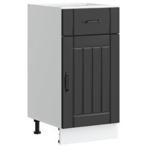 Kitchen Base Cabinet "Lucca" Black Engineered Wood