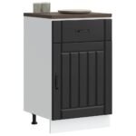 Kitchen Base Cabinet "Lucca" Black Engineered Wood