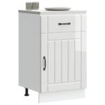 Kitchen Base Cabinet "Lucca" High Gloss White Engineered Wood