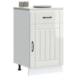 Kitchen Base Cabinet "Lucca" High Gloss White Engineered Wood