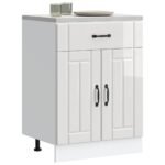 Kitchen Base Cabinet "Lucca" High Gloss White Engineered Wood