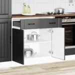 Kitchen Base Cabinet "Lucca" Black Engineered Wood
