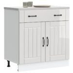 Kitchen Base Cabinet "Lucca" High Gloss White Engineered Wood
