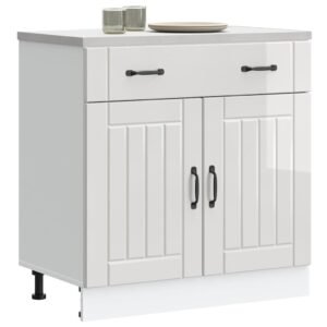 Kitchen Base Cabinet "Lucca" High Gloss White Engineered Wood