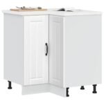 Kitchen Corner Base Cabinet Lucca White Engineered Wood