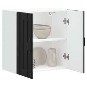 Kitchen Wall Cabinet "Lucca" Black Engineered Wood