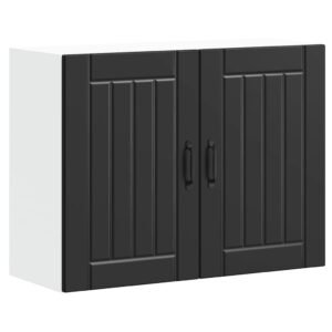 Kitchen Wall Cabinet "Lucca" Black Engineered Wood