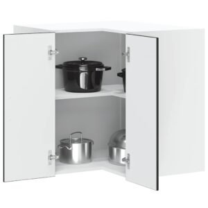 Kitchen Wall Corner Cabinet "Lucca" Black Engineered Wood