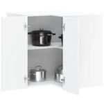 Kitchen Wall Corner Cabinet "Lucca" High Gloss White Engineered Wood