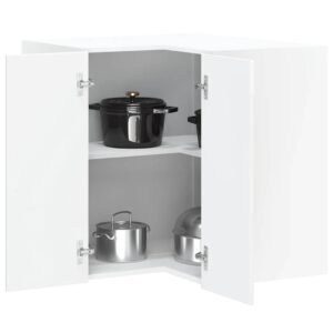 Kitchen Wall Corner Cabinet "Lucca" High Gloss White Engineered Wood