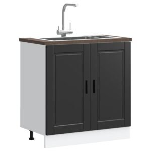 Sink Base Cabinet "Porto" Black 80x46x81,5 cm Engineered Wood