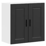 Kitchen Wall Cabinet "Porto" Black Engineered Wood