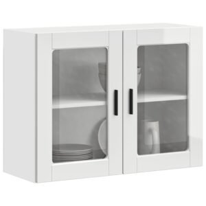 Kitchen Wall Cabinet with Glass Door "Porto" High Gloss White