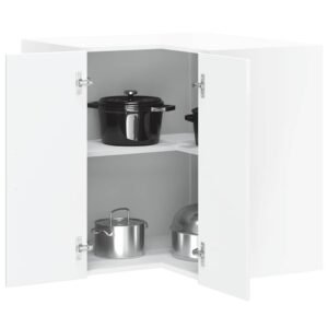 Kitchen Wall Corner Cabinet "Porto" High Gloss White Engineered Wood