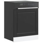 Dishwasher Panel Porto Black 60x1,5x57 cm Engineered Wood