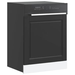 Dishwasher Panel Porto Black 60x1,5x57 cm Engineered Wood