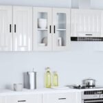 Kitchen Wall Cabinet with Glass Door "Porto" High Gloss White