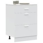 Kitchen Base Cabinet "Lyon" White Engineered Wood