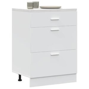 Kitchen Base Cabinet "Lyon" White Engineered Wood
