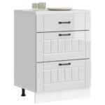 Kitchen Base Cabinet "Lucca" High Gloss White Engineered Wood