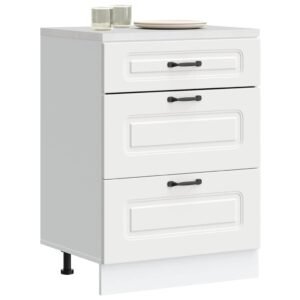 Kitchen Base Cabinet Kalmar White Engineered Wood