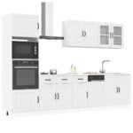 7 Piece Kitchen Cabinet Set "Lucca" High Gloss White Engineered Wood